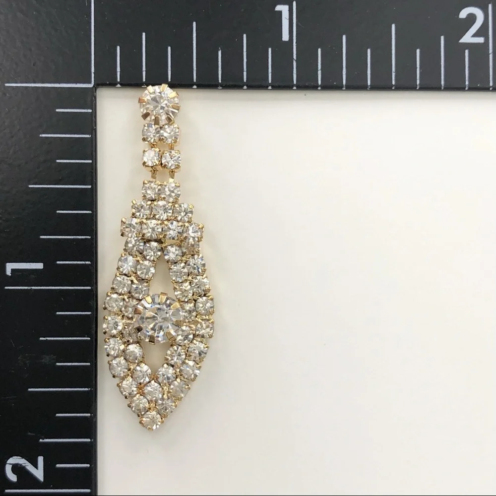 🍀 Rhinestone Post Drop Fancy Earrings